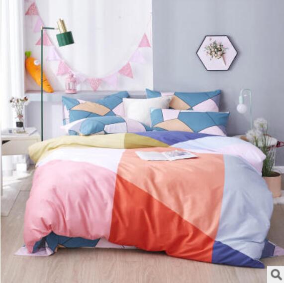 3D Color Stitching 50093 Bed Pillowcases Quilt