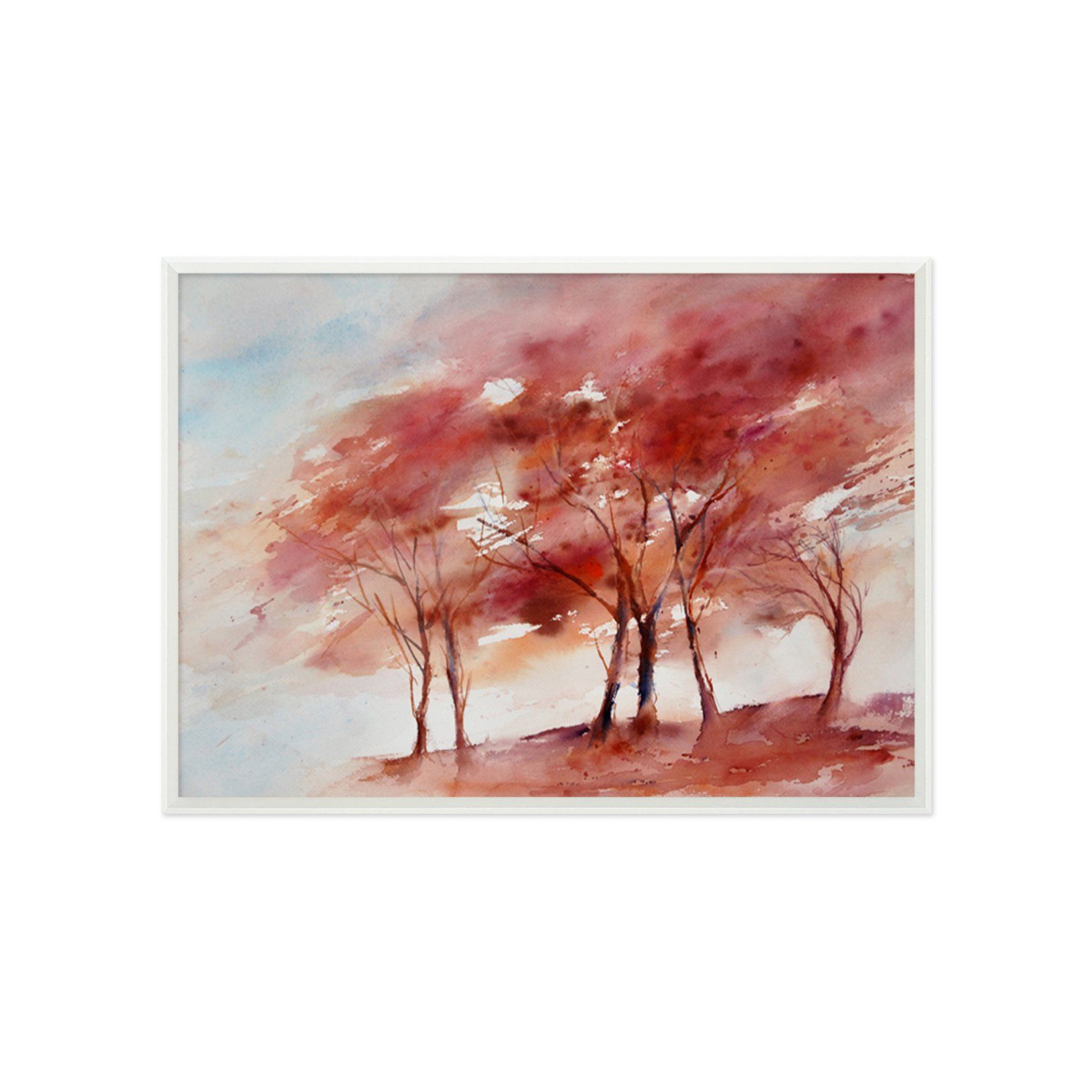 3D Landscape Tree 045 Fake Framed Print Painting Wallpaper AJ Creativity Home