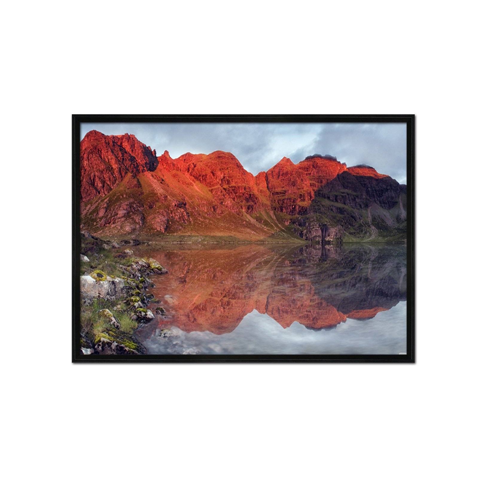 3D Red Mountain 028 Fake Framed Print Painting Wallpaper AJ Creativity Home