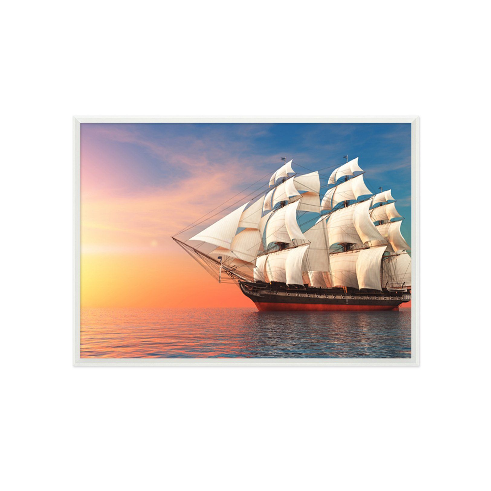 3D Sea Sailing 192 Fake Framed Print Painting Wallpaper AJ Creativity Home