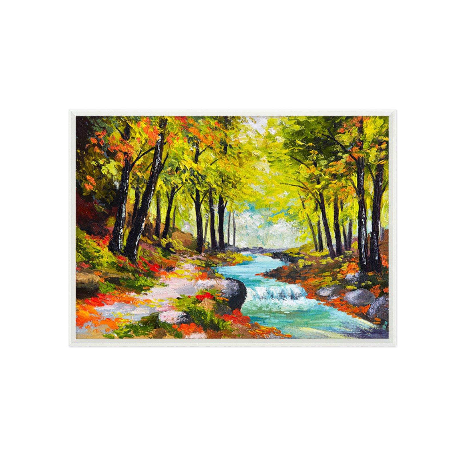 3D Scenic River 046 Fake Framed Print Painting Wallpaper AJ Creativity Home