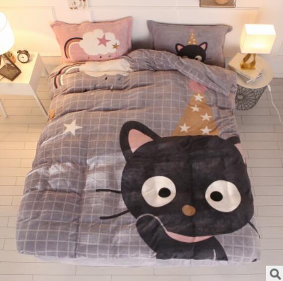 3D Black Cat 18036 Bed Pillowcases Quilt