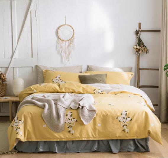 3D Yellow Background Flower 13168 Bed Pillowcases Quilt