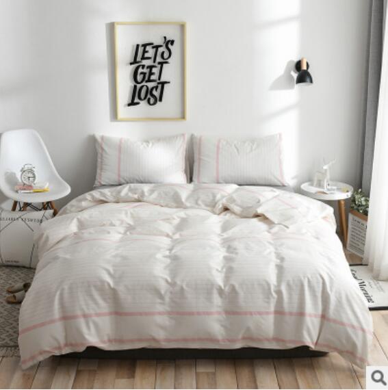 3D White Pink 17196 Bed Pillowcases Quilt