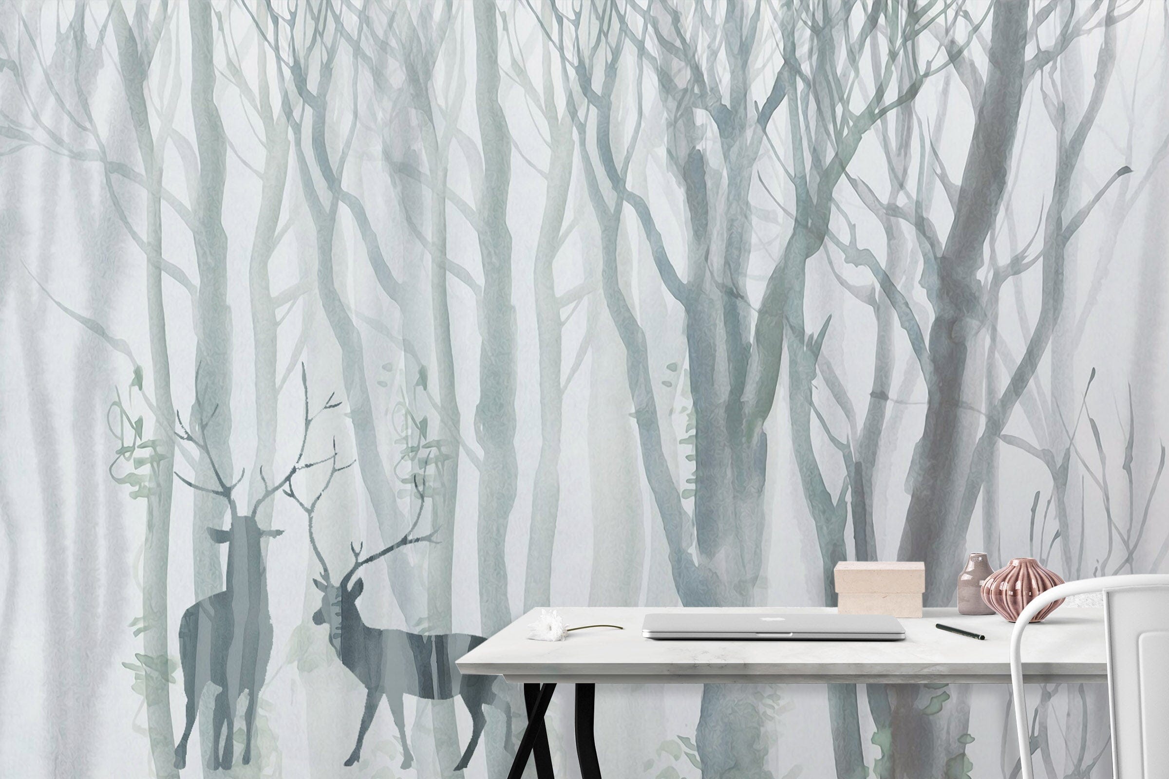 3D Forest Deer 1040 Wall Murals Wallpaper AJ Wallpaper 2