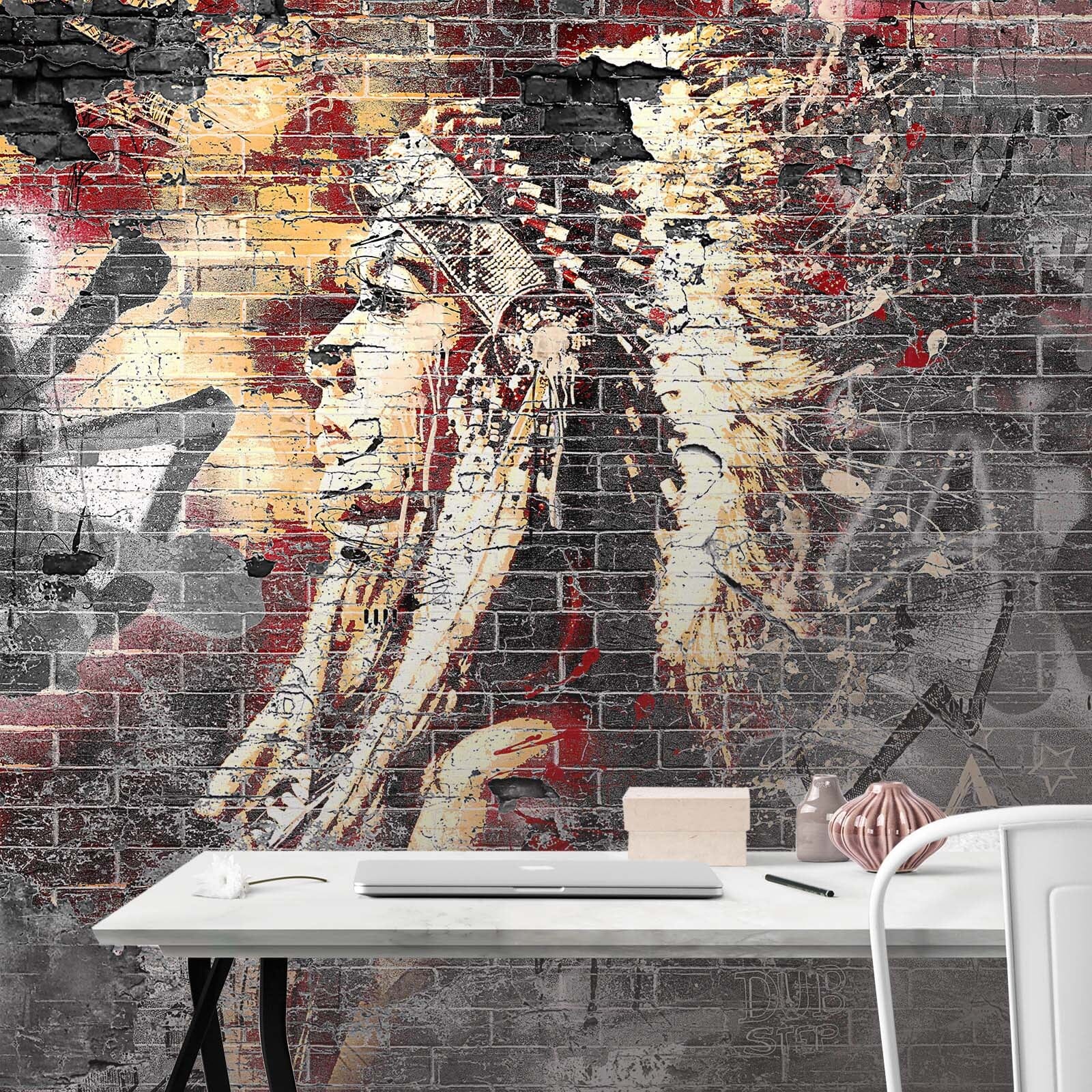 3D Graffiti Woman 044 Wall Murals Wallpaper AJ Wallpaper 2