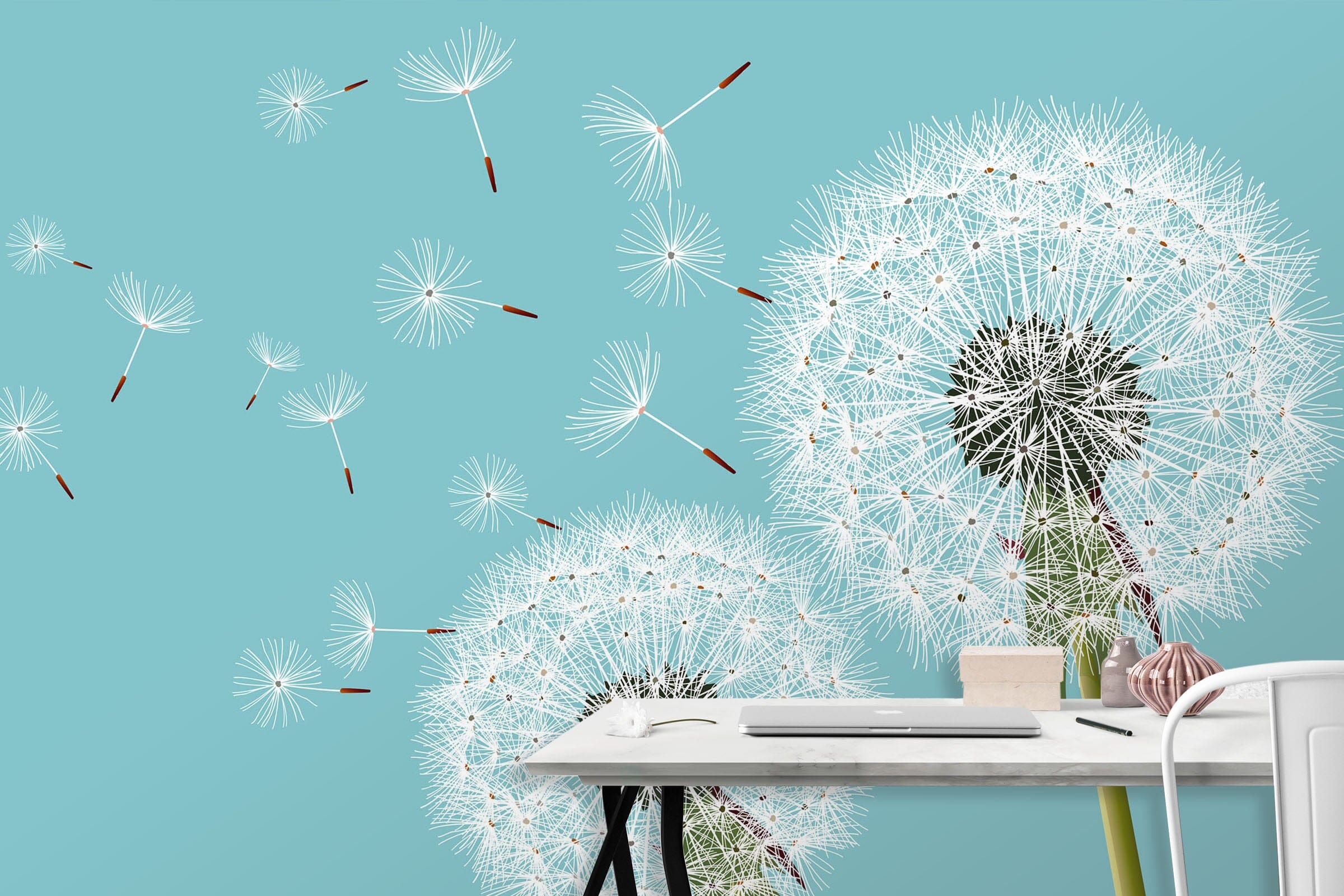 3D White Dandelion 1029 Wall Murals Wallpaper AJ Wallpaper 2