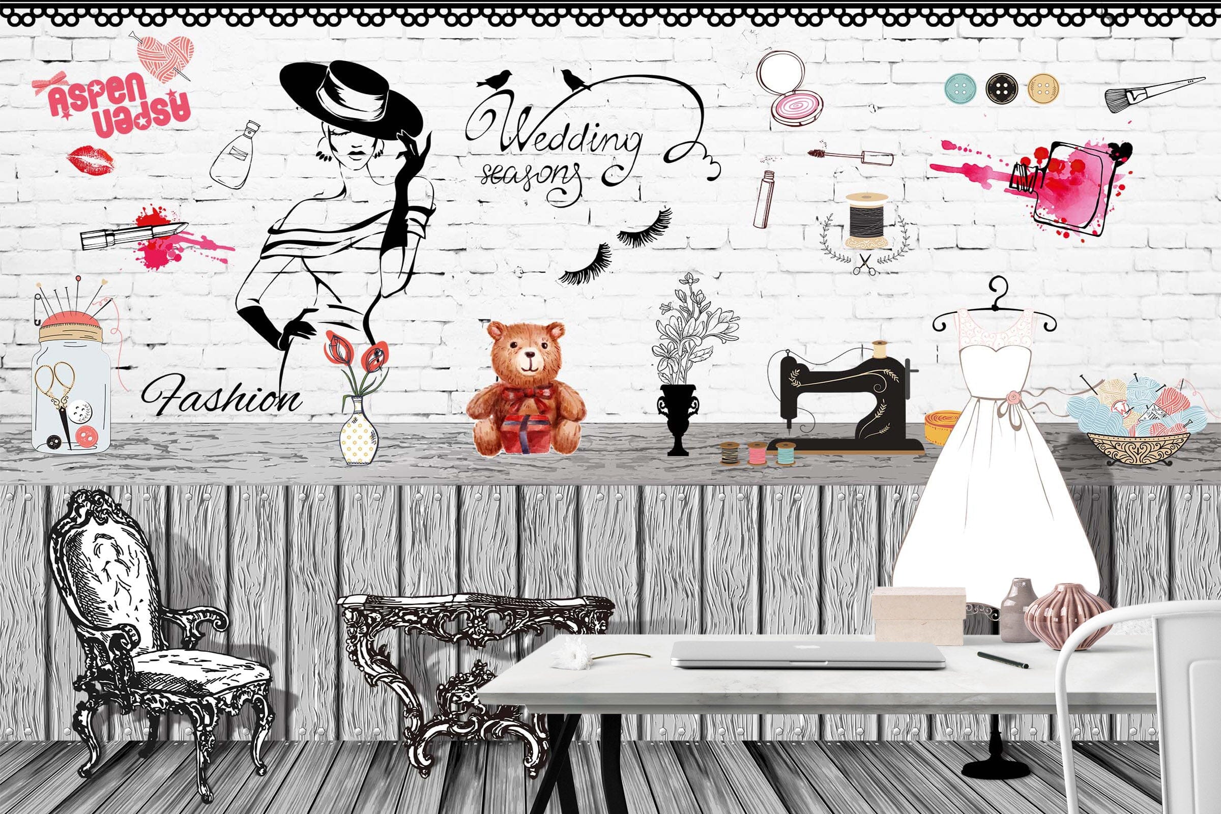 3D Fashion Girl 2044 Wall Murals Wallpaper AJ Wallpaper 2