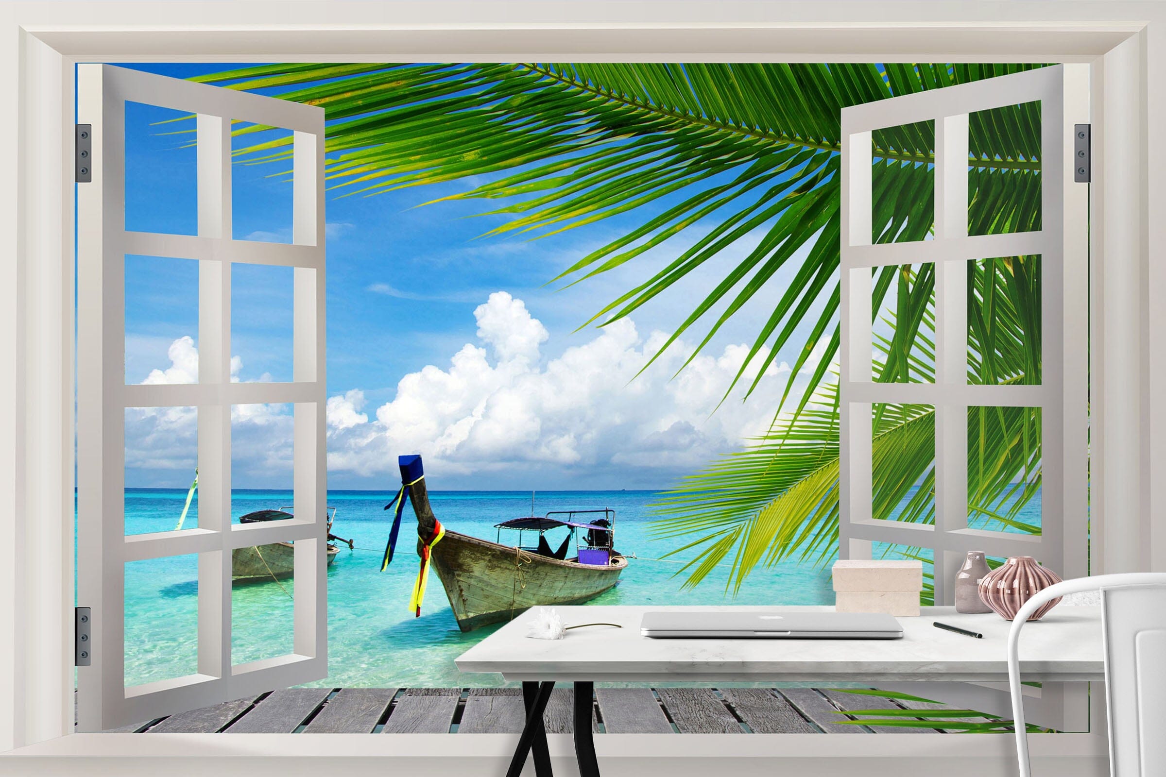3D ferry Tree Window 1110 Wall Murals Wallpaper AJ Wallpaper 2