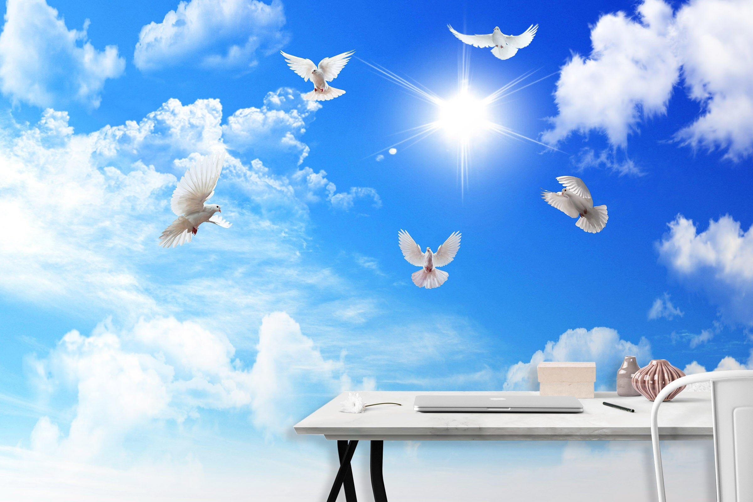 3D Sun Pigeon 1019 Wall Murals Wallpaper AJ Wallpaper 2