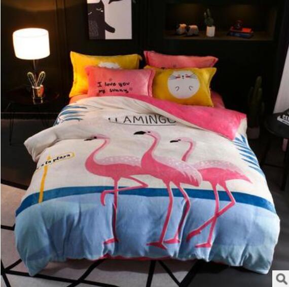 3D Flamingo 17021 Bed Pillowcases Quilt