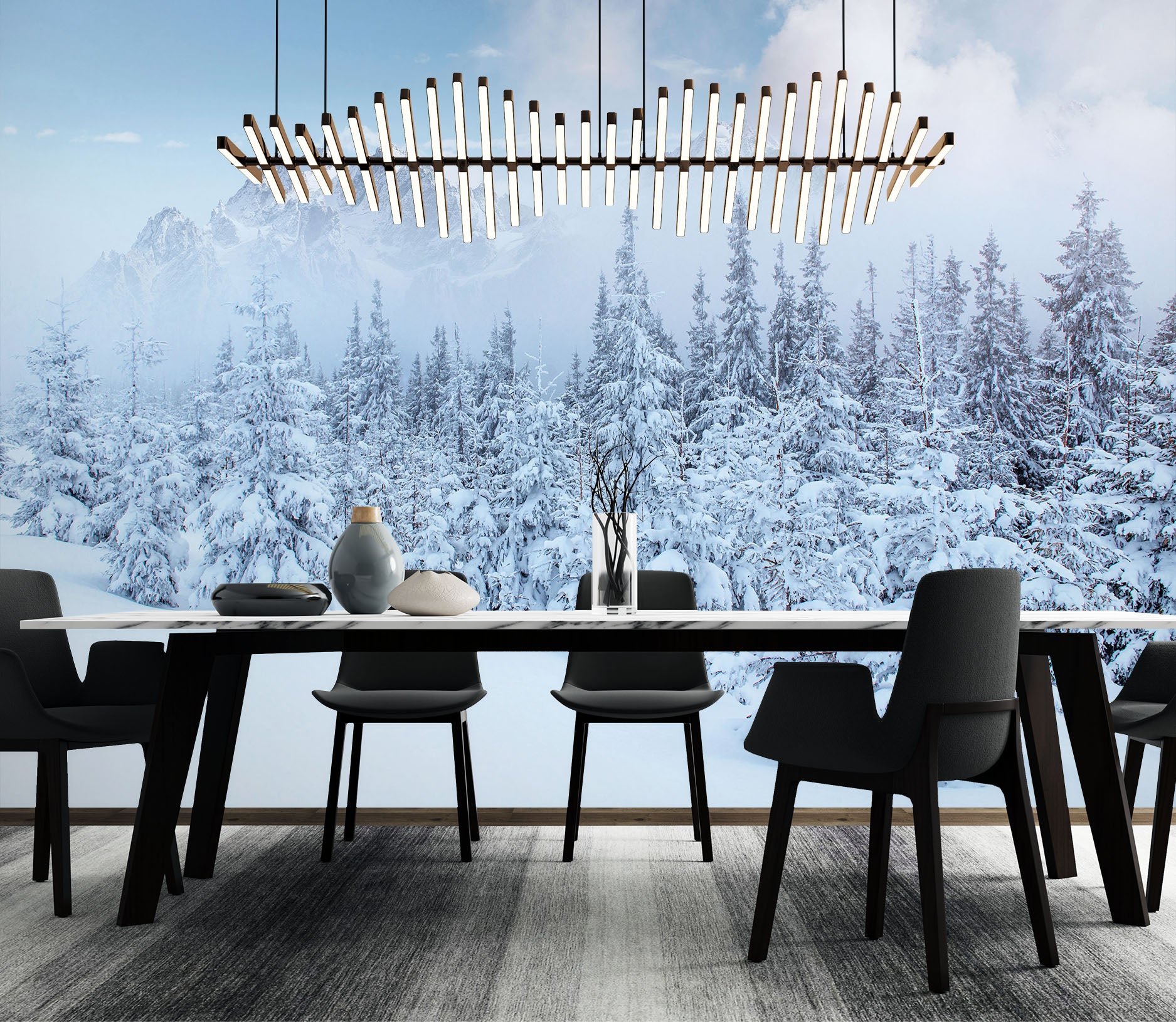 3D Snow Forest 58076 Wall Murals