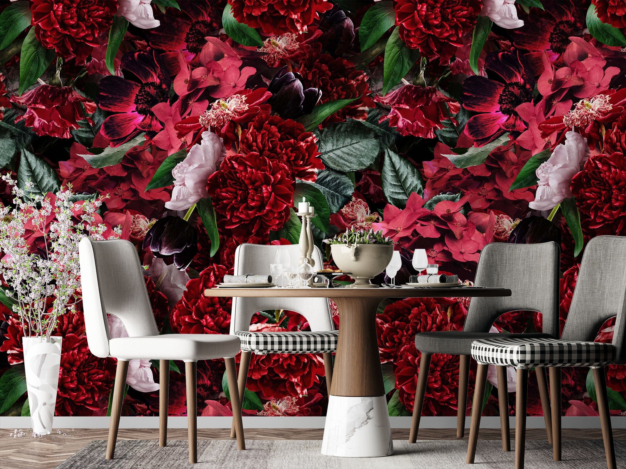 3D Red Flower 144 Uta Naumann Wall Mural Wall Murals Wallpaper AJ Wallpaper 2