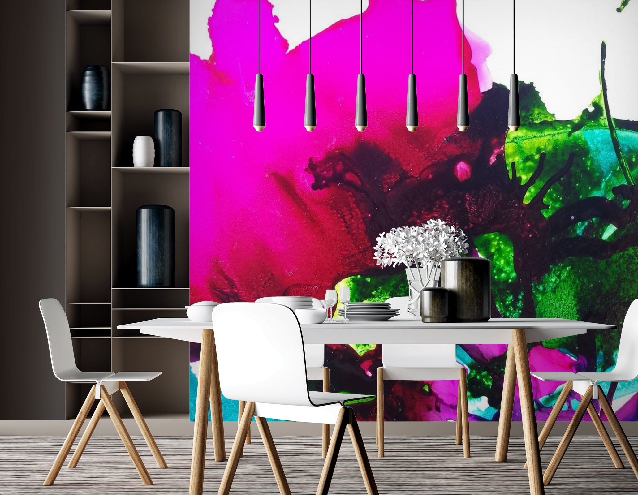 3D Red Green Pigment 19103 Shandra Smith Wall Mural Wall Murals