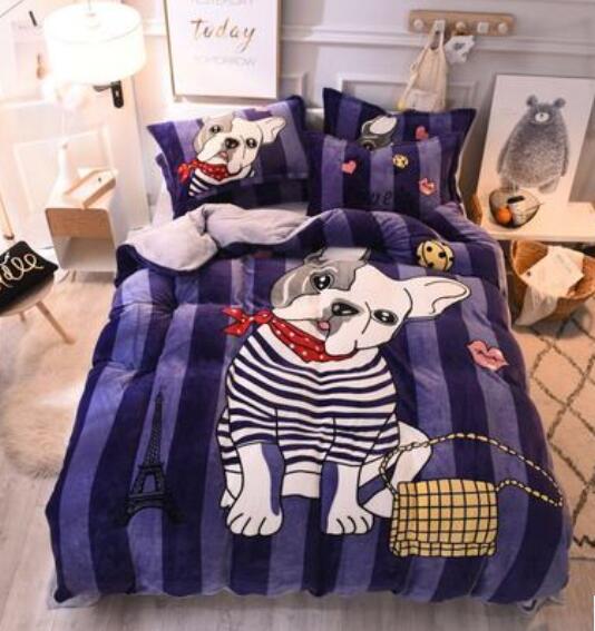3D Cartoon Bulldog 14010 Bed Pillowcases Quilt