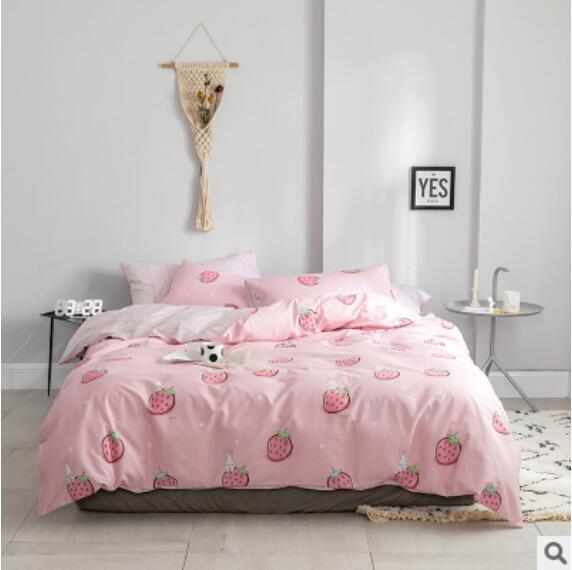 3D Pink Strawberry 15019 Bed Pillowcases Quilt