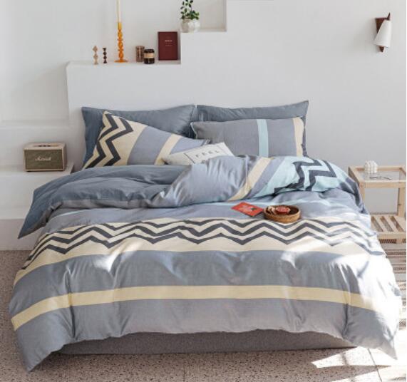 3D Gray Blue Curve Stitching 14060 Bed Pillowcases Quilt