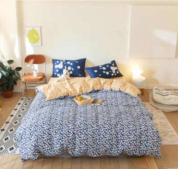 3D Dark Blue Floral 50064 Bed Pillowcases Quilt