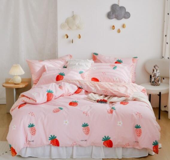 3D Strawberry Powder 20018 Bed Pillowcases Quilt