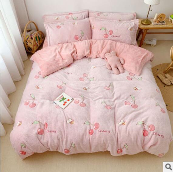 3D Pink Cherry 30133 Bed Pillowcases Quilt