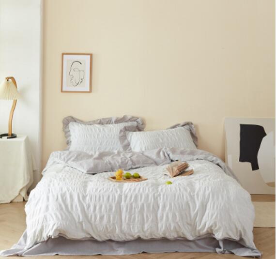 3D Light Grey 50123 Bed Pillowcases Quilt