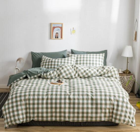 3D Green Small Grid 15050 Bed Pillowcases Quilt
