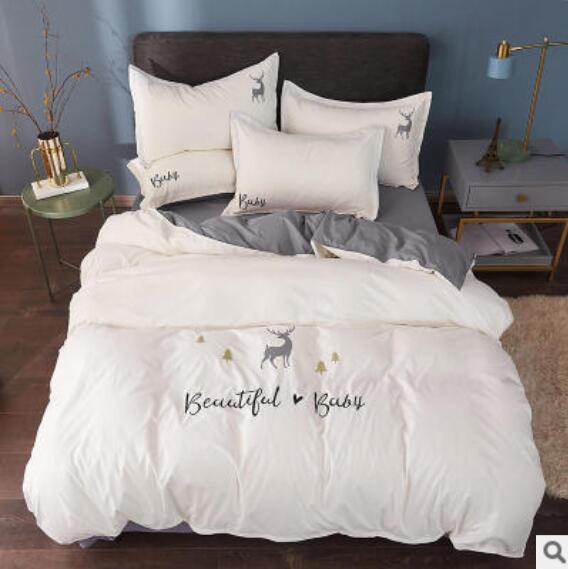 3D White Deer 50042 Bed Pillowcases Quilt