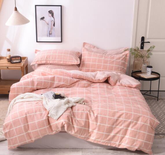 3D Pink Plaid 30184 Bed Pillowcases Quilt