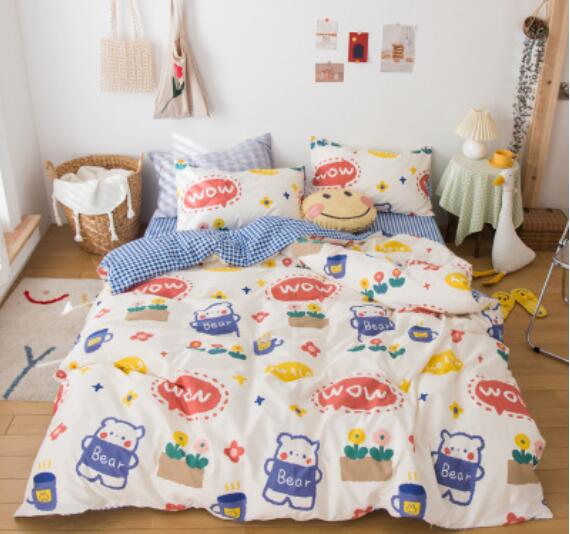 3D Bear Flower 40227 Bed Pillowcases Quilt