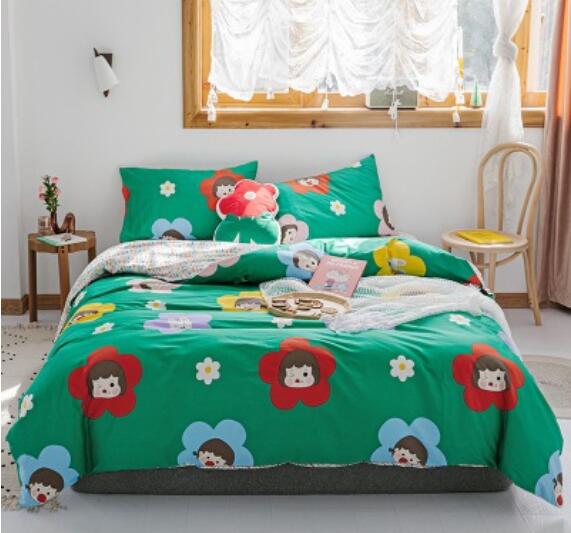 3D Green Baby Flower 17068 Bed Pillowcases Quilt