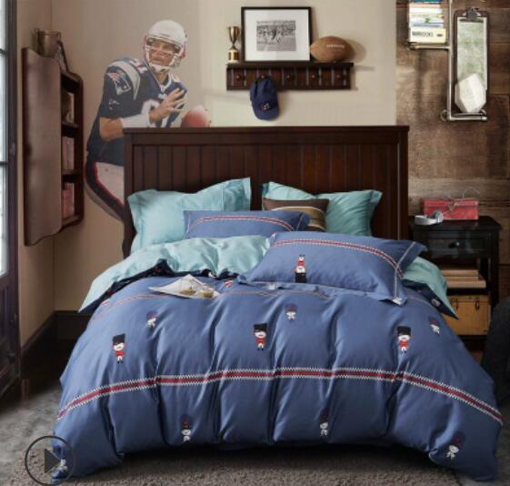 3D Navy Blue 20137 Bed Pillowcases Quilt