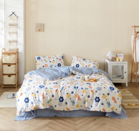 3D Yellow Blue Flowers 50068 Bed Pillowcases Quilt