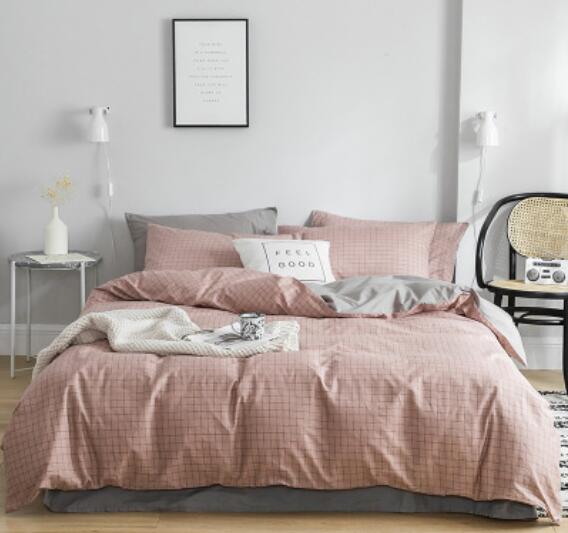 3D Pink Plaid 30220 Bed Pillowcases Quilt