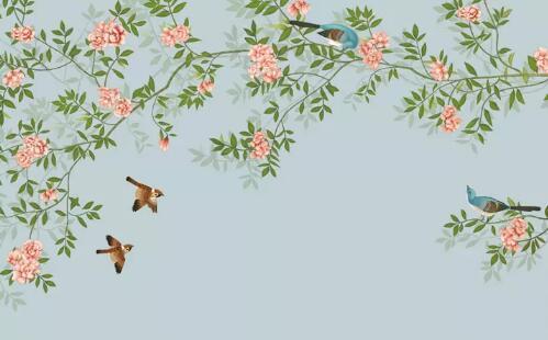 3D Bird Flower 875 Wall Murals Wallpaper AJ Wallpaper 2