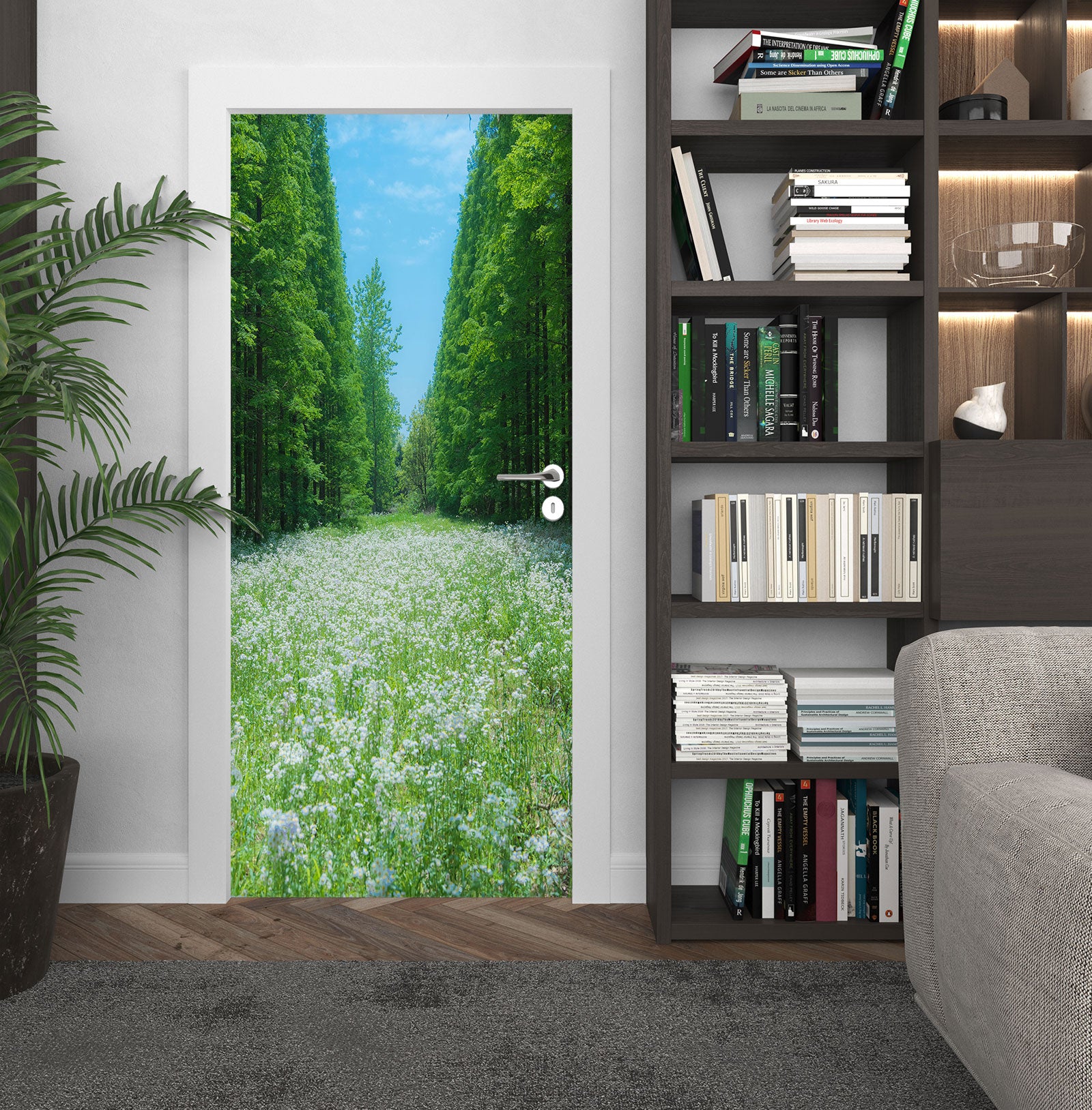 3D Tree Grass 25049 Door Mural