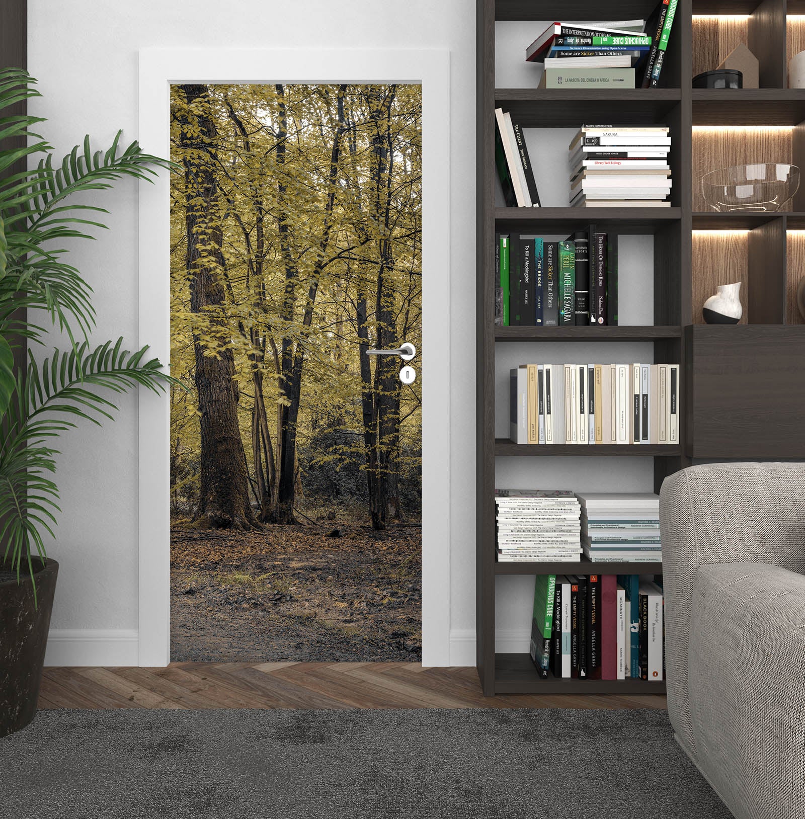 3D Mountain Tree 5173 Assaf Frank Door Mural