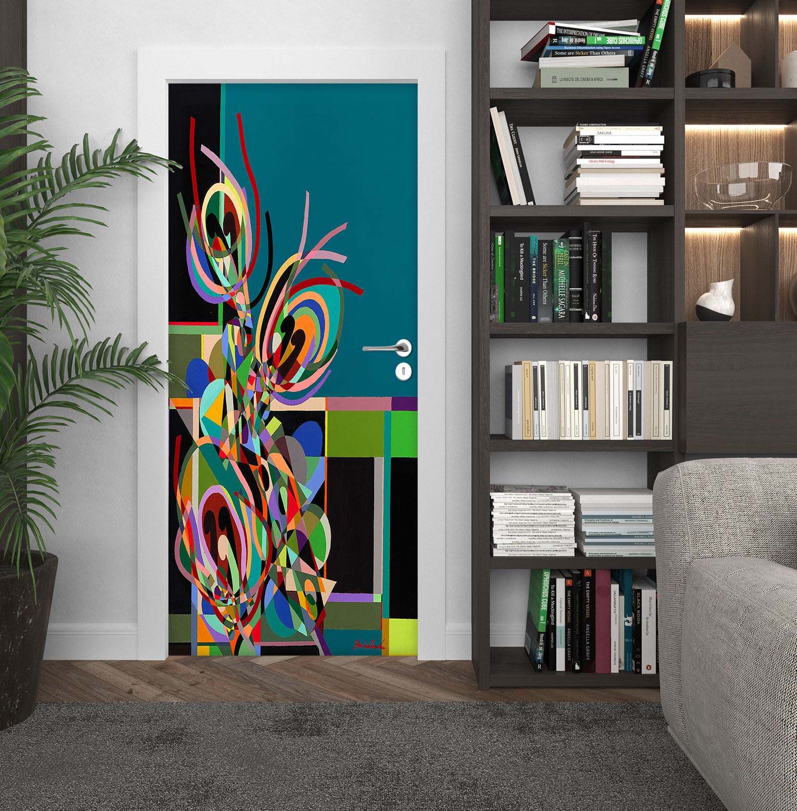 3D Colorful Patchwork Pattern 93154 Allan P. Friedlander Door Mural