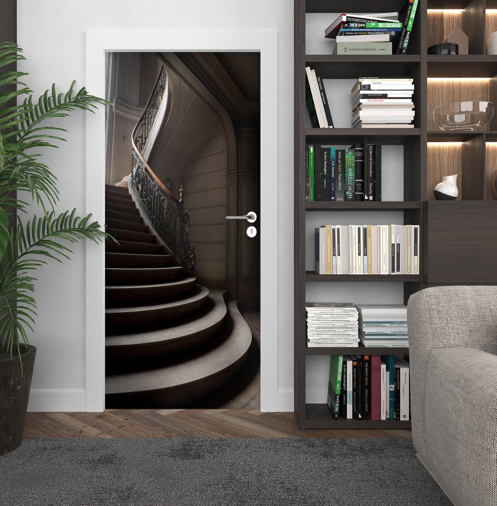 3D Spiral Staircase 22036 Door Mural