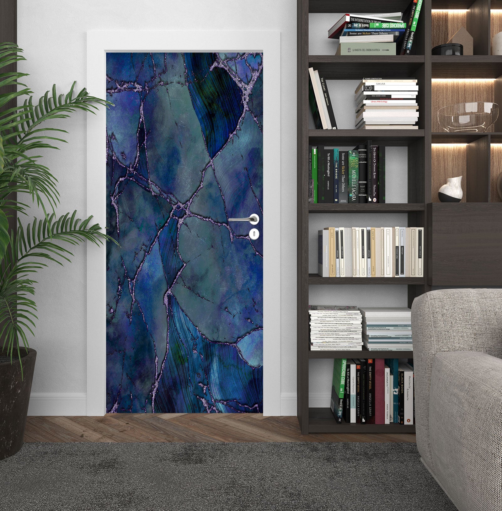 3D Blue Marbled Crack 10299 Andrea Haase Door Mural