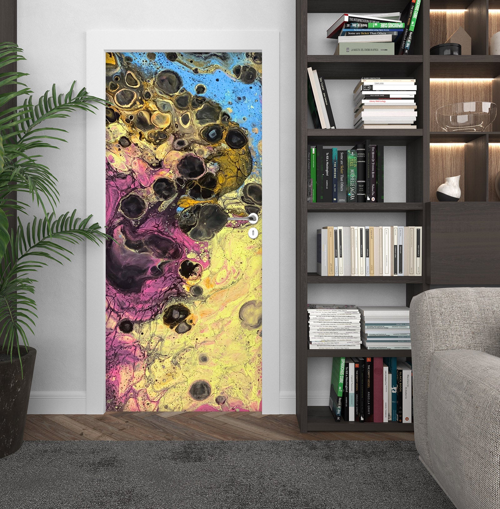 3D Colored Ink Paint Texture 9214 Valerie Latrice Door Mural