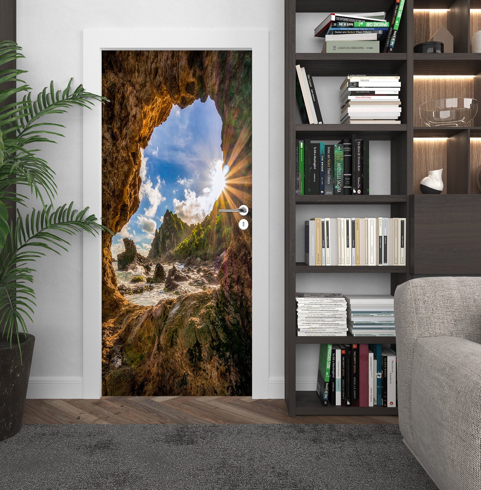 3D Stone Cave 25188 Door Mural