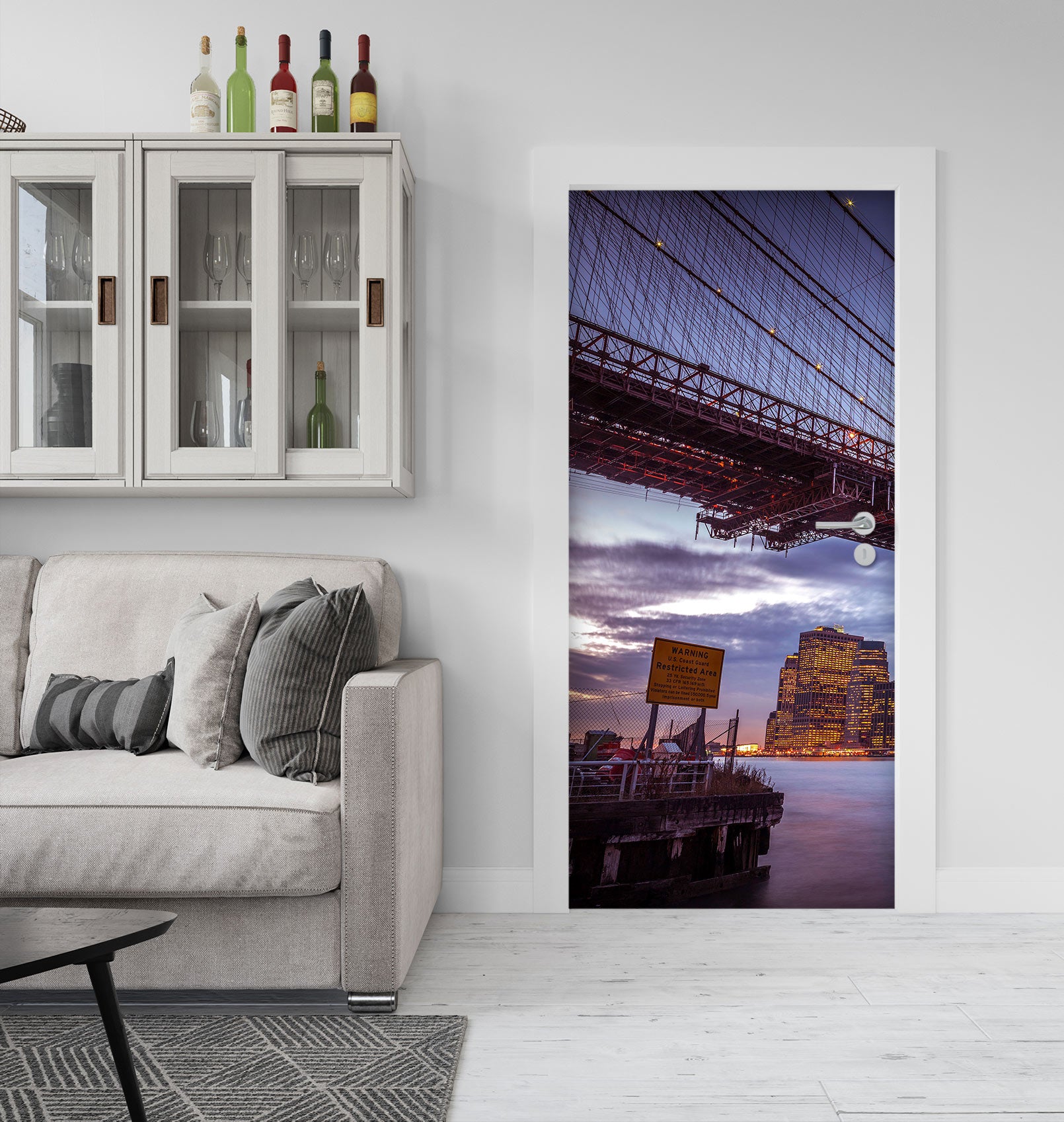 3D River Bridge 10705 Assaf Frank Door Mural