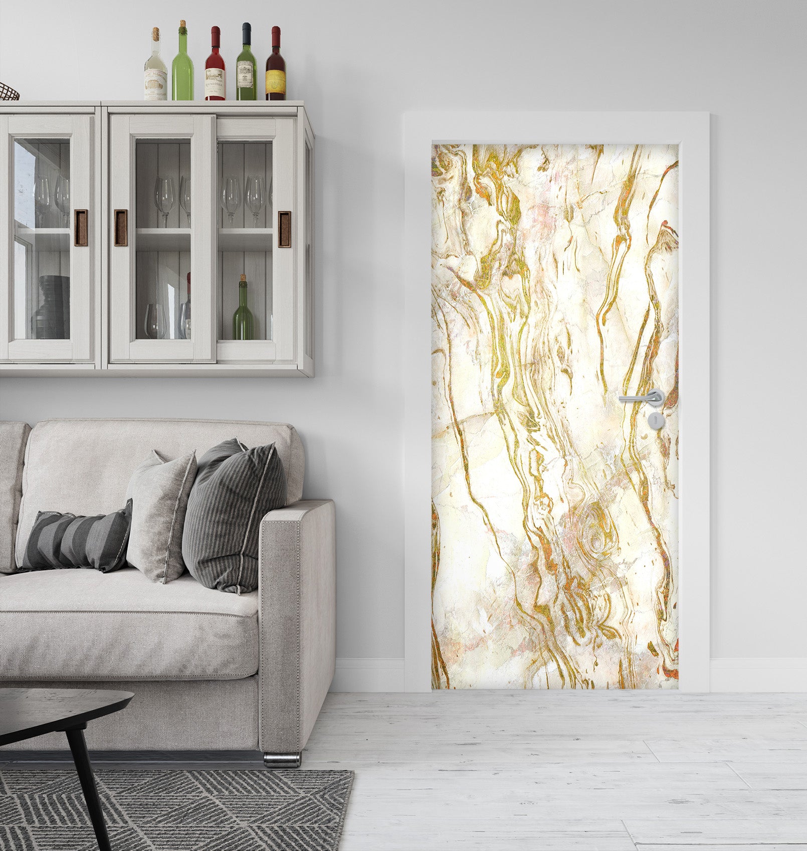 3D Yellow Lines 25197 Door Mural