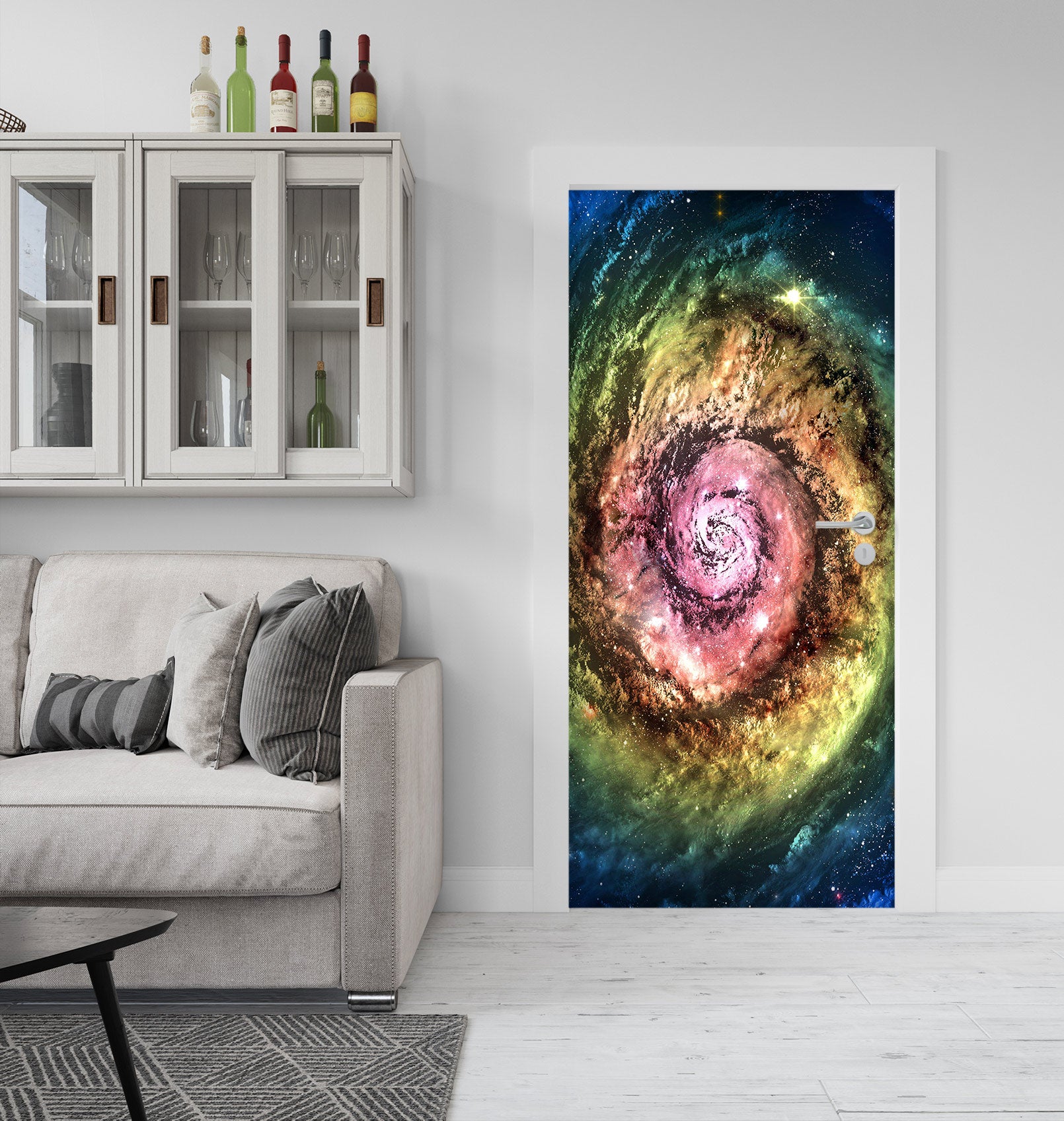 3D Colorful Vortex 25047 Door Mural