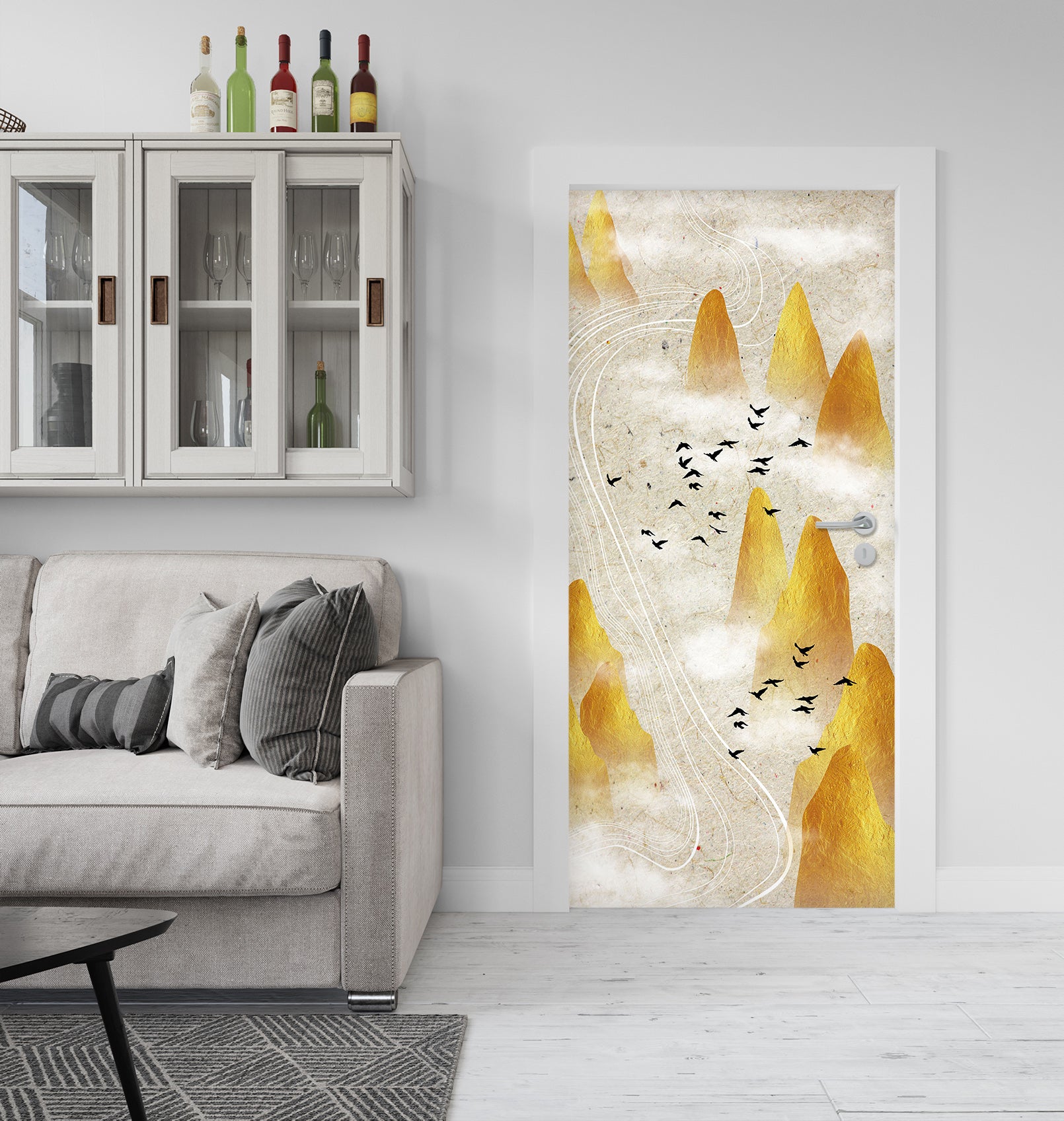 3D Yellow Mountain 22002 Door Mural