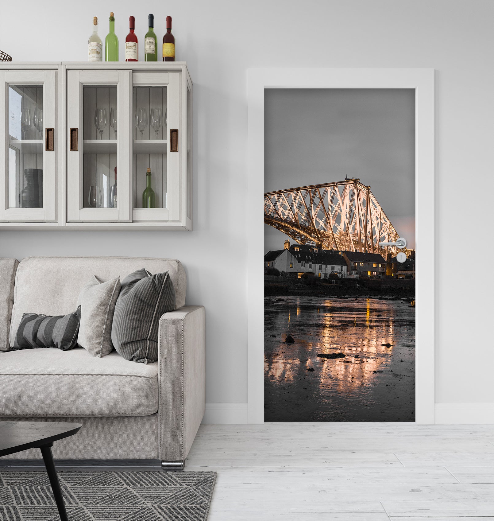 3D Night Bridge 101170 Assaf Frank Door Mural