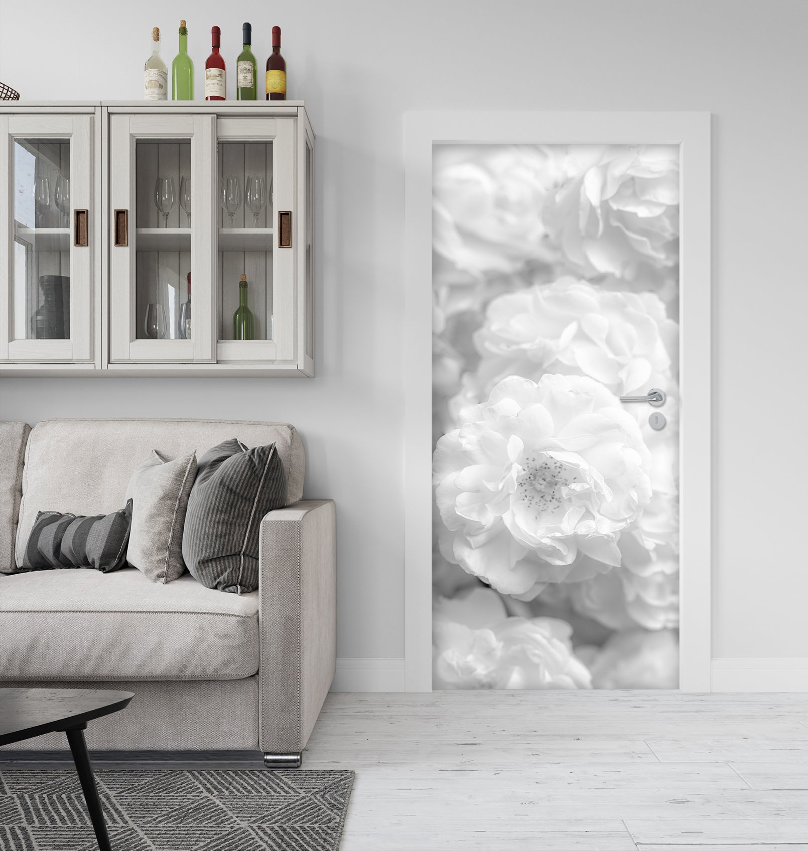 3D White Petal 5082 Assaf Frank Door Mural