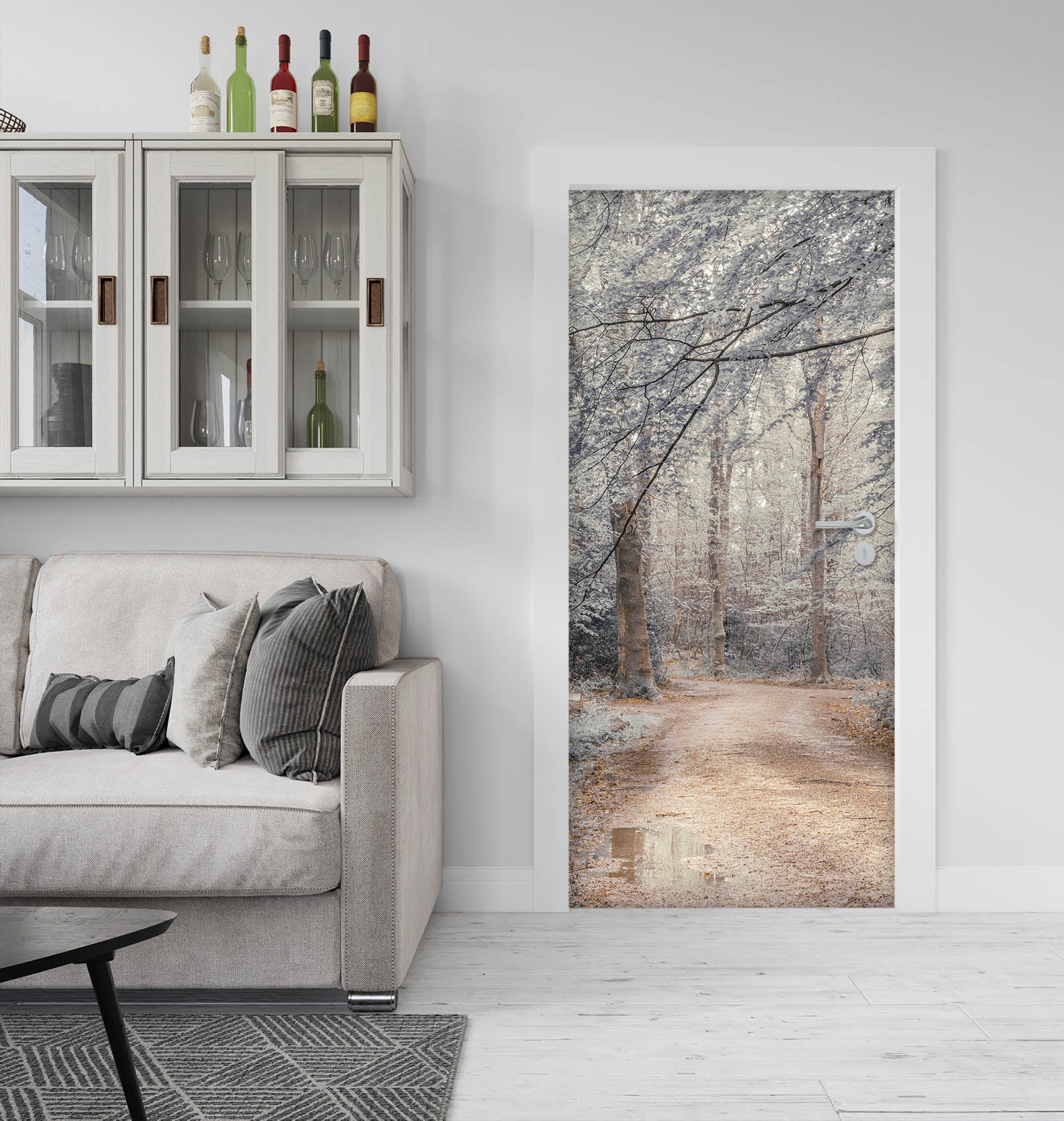 3D Grey Forest 5174 Assaf Frank Door Mural