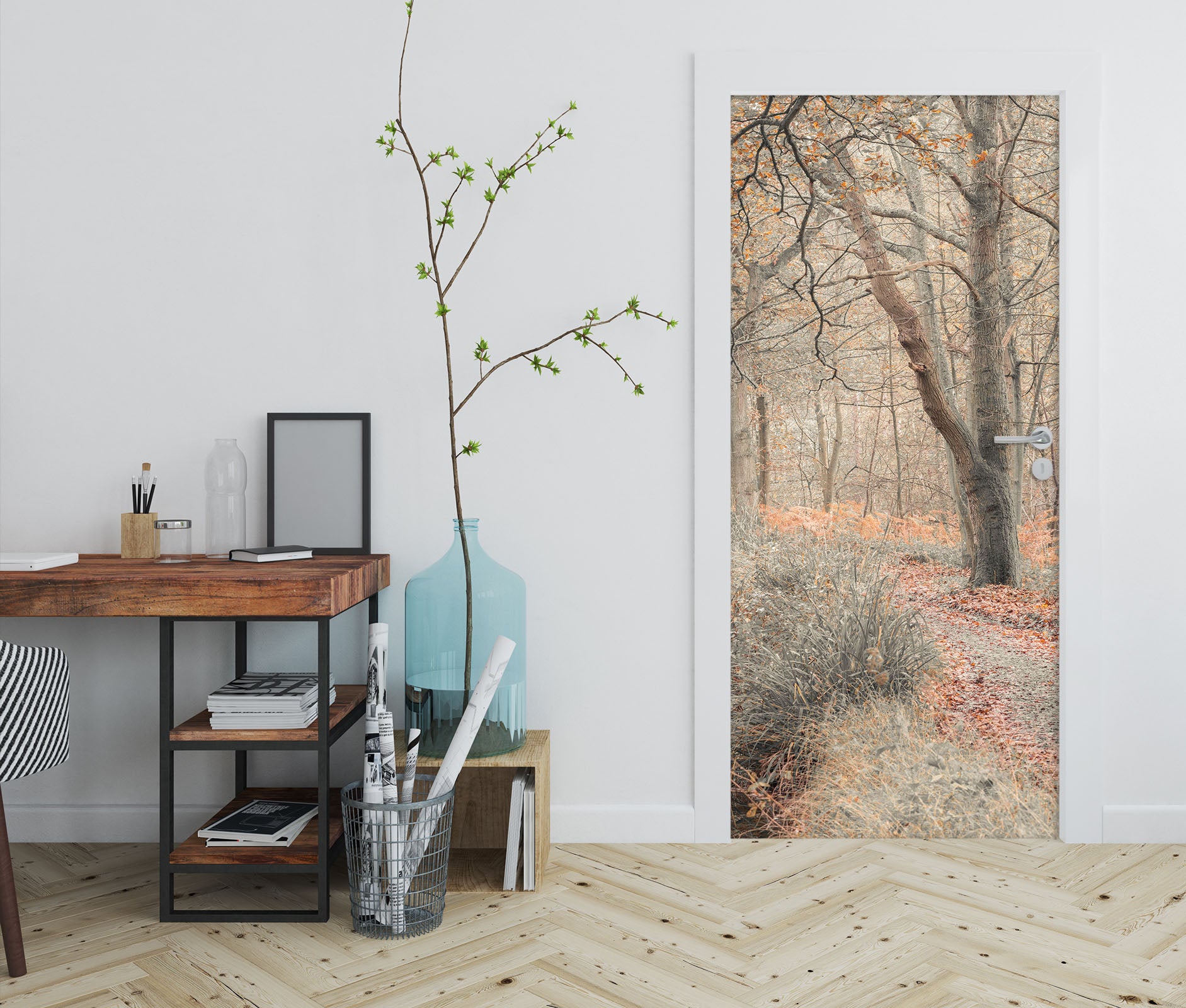 3D Trees Weeds 5098 Assaf Frank Door Mural