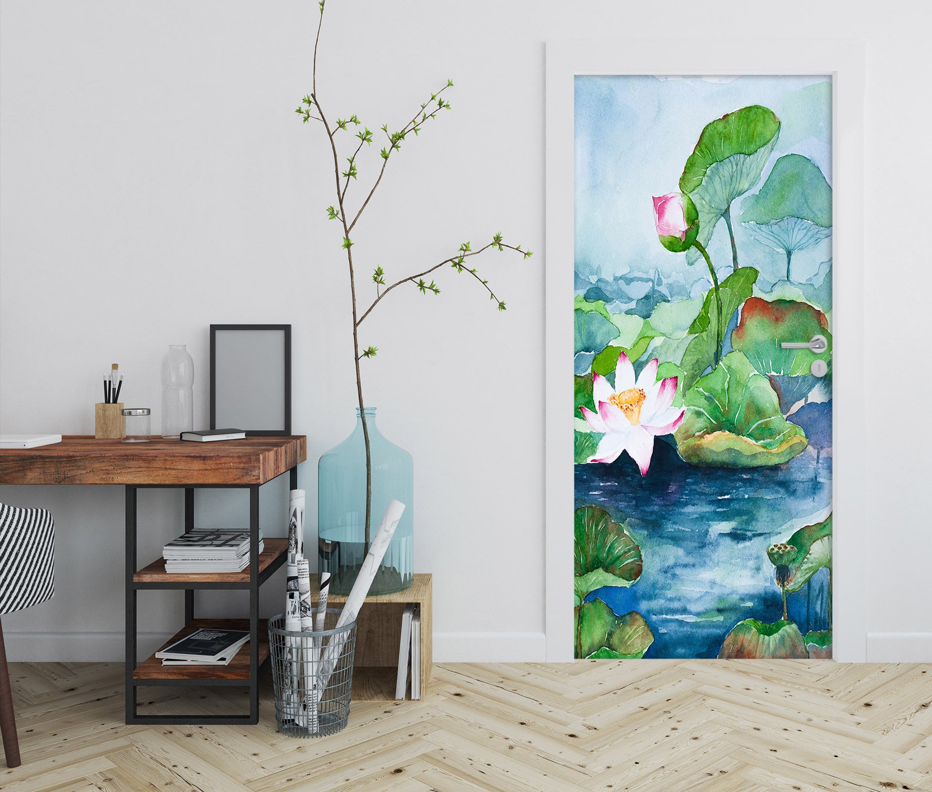 3D Lotus 25101 Door Mural